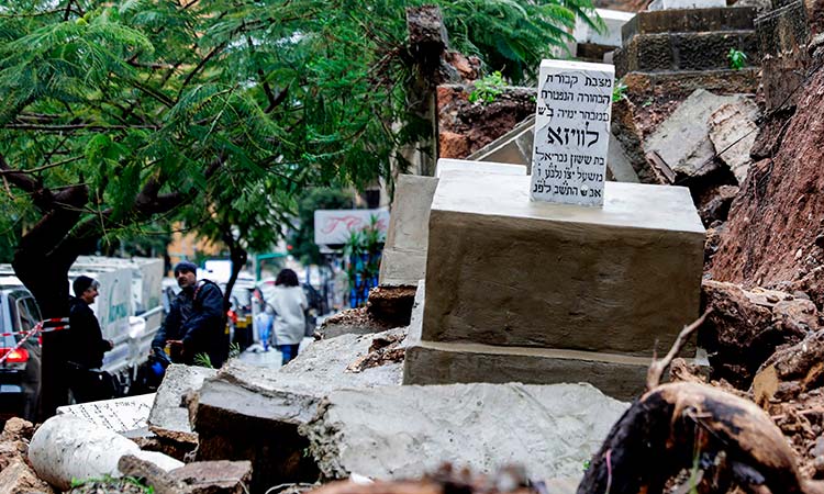 VIDEO: Storm topples wall, graves in old Jewish cemetery in Beirut