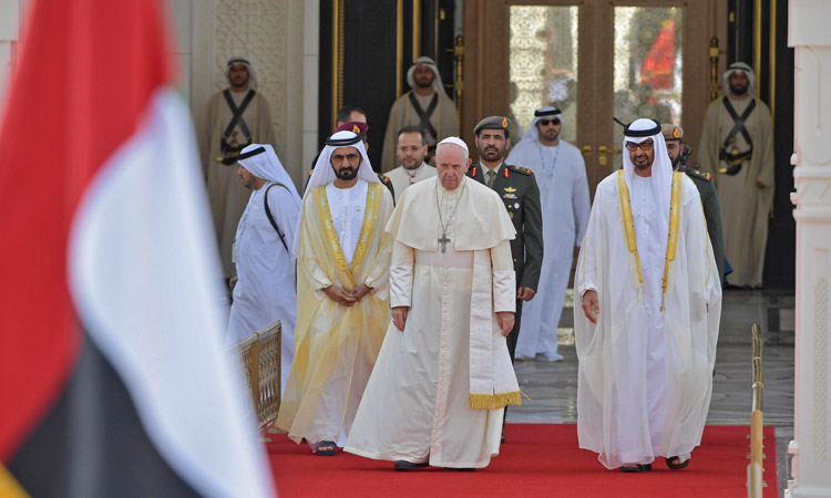 UAE is role model of tolerance, coexistence, peace: Pope Francis 