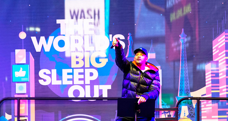 'Emotional' Will Smith campaigns against homelessness in New York