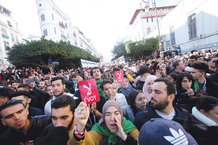 Algerian protesters demand   election must be cancelled