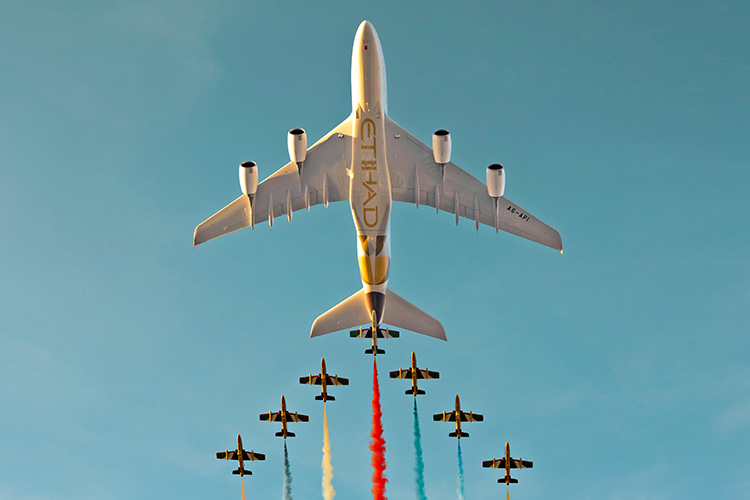 Etihad denies air show celebrations