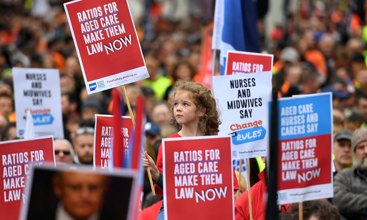 Tens of thousands march in Australia for higher wages