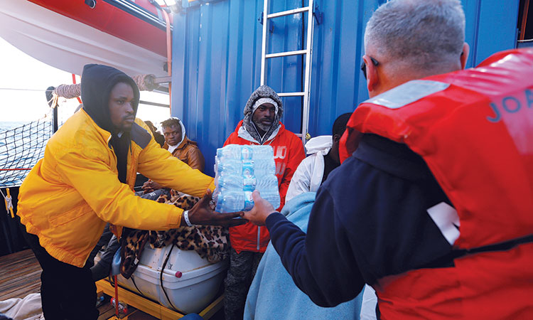 Rescued migrants arrive in Malta