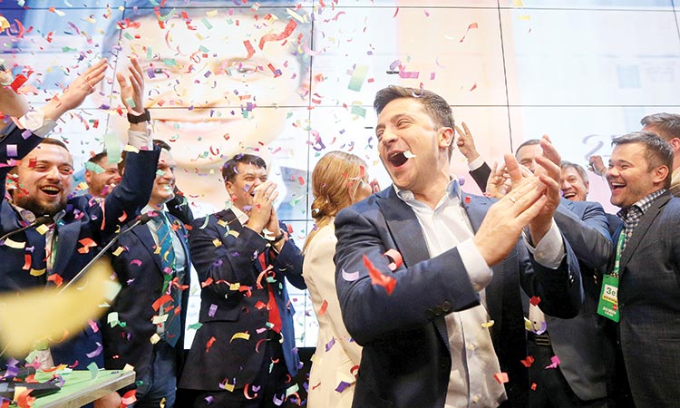 Comedian Zelensky  wins Ukraine presidency in landslide poll