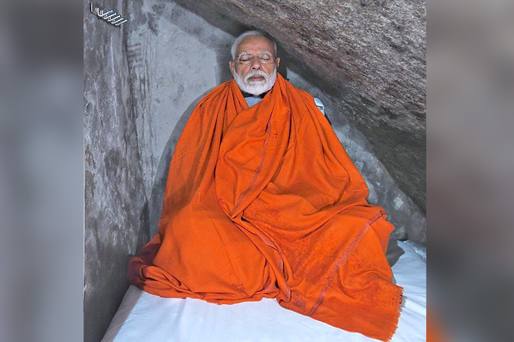 Indian PM Modi meditates in cave, images go viral