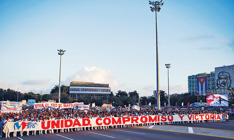 Cubans protest against US sanctions