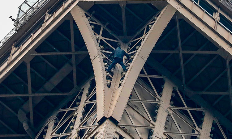 Eiffel Tower evacuated after climber spotted