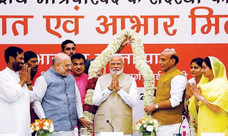 Confident of second term, Modi meets NDA leaders