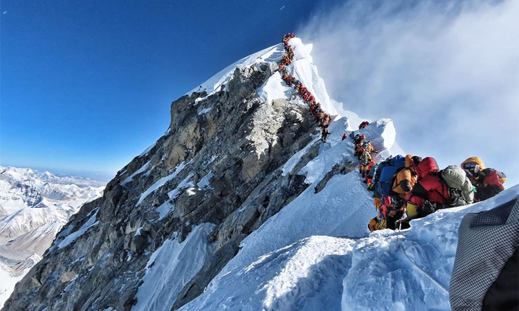 Three Indian climbers die on crowded slopes of Mount Everest