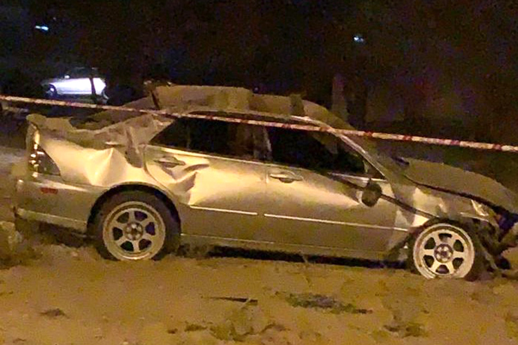 Car crashes due to heavy rain in Sharjah