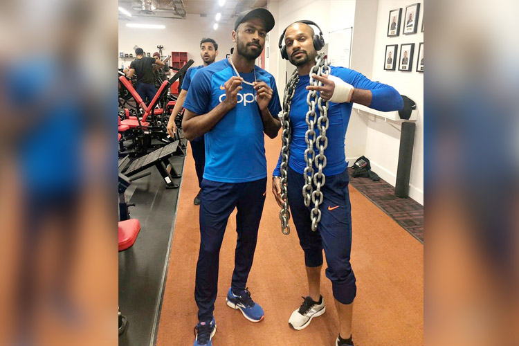 Video: Thumb fracture no deterrent as India’s Shikhar Dhawan sweats it out in the gym 