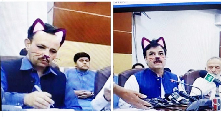 'Cat filter' accidentally used at Pakistani minister's live streaming 