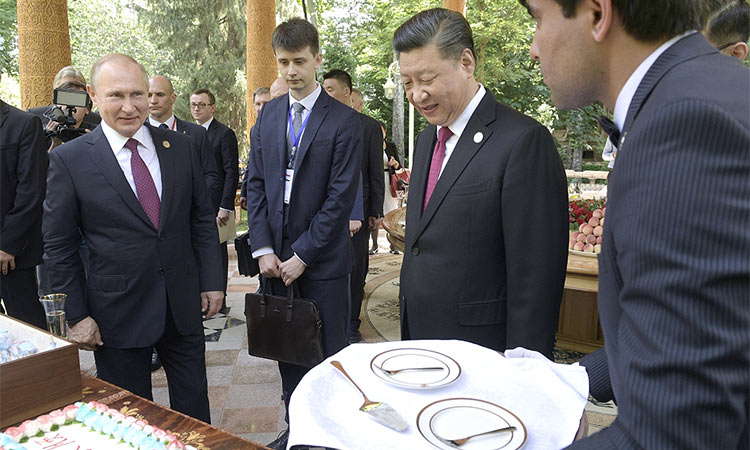 Russia's Putin gives China's Xi ice cream on his 66th birthday