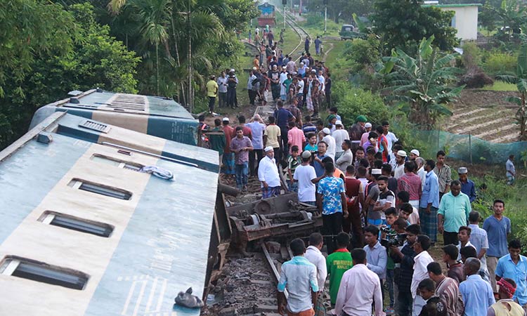 Five killed after train derails over bridge in Bangladesh