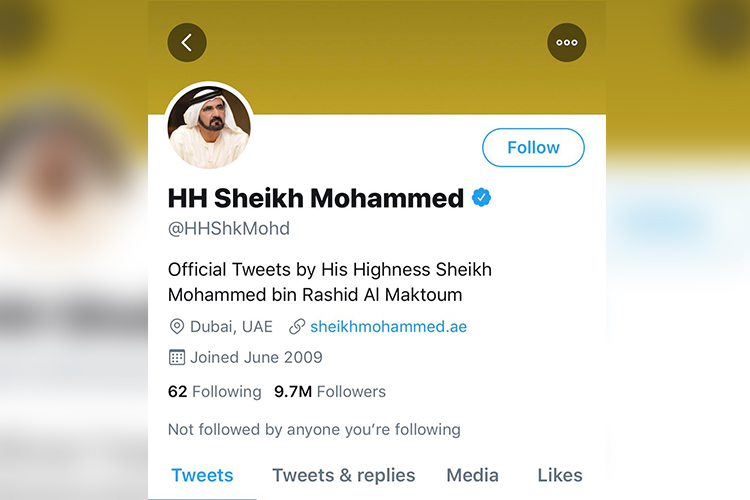 Sheikh Mohammed celebrates 10 years of presence on Twitter