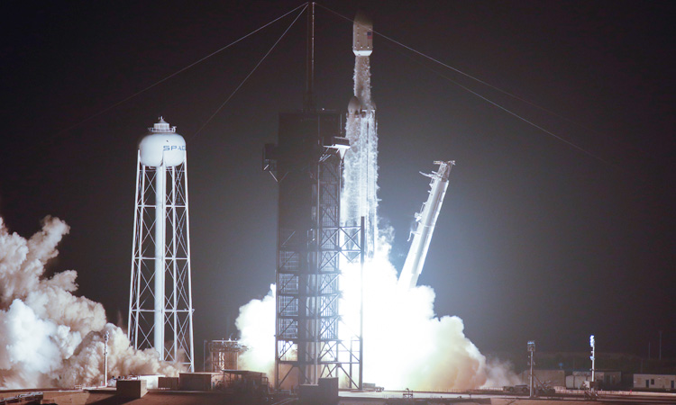 SpaceX launches Falcon Heavy rocket with 24 satellites