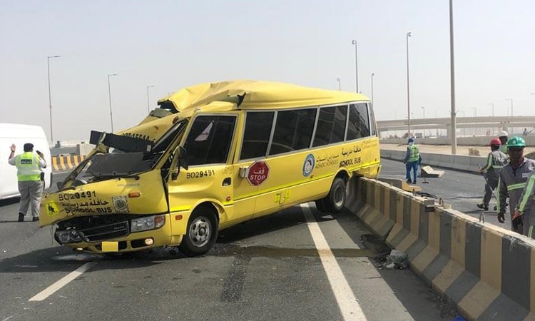 Children among injured in school bus accidents