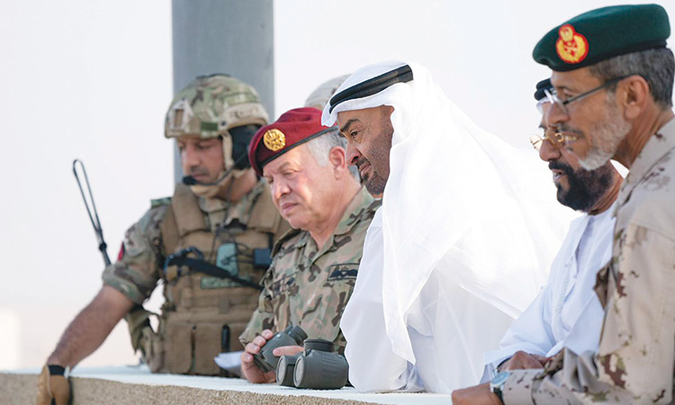 Mohamed Bin Zayed, Abdullah II attend UAE-Jordan military drill