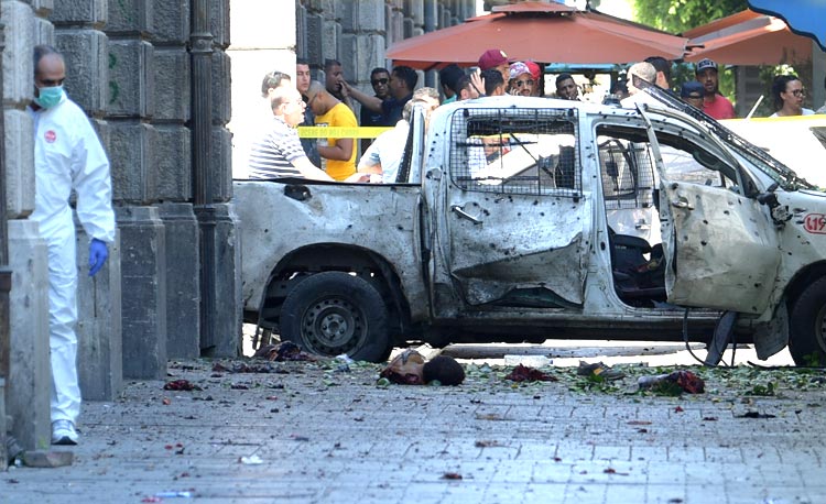 Video: Double suicide blasts rock Tunisia capital