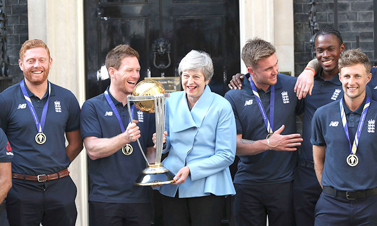 British PM May hosts victorious England Cricket team