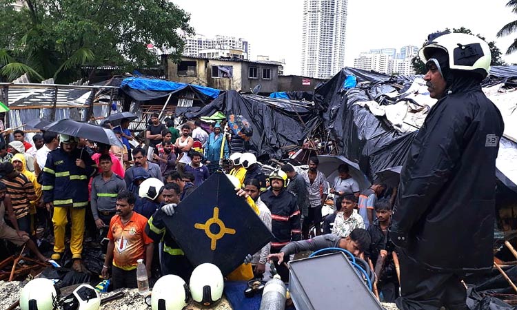 Video: Mumbai rain causes wall collapse, at least 27 dead