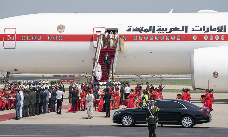 Video: Sheikh Mohamed Bin Zayed arrives in Beijing 