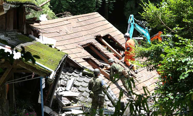 Japan on landslide alert as heavy rains lash south