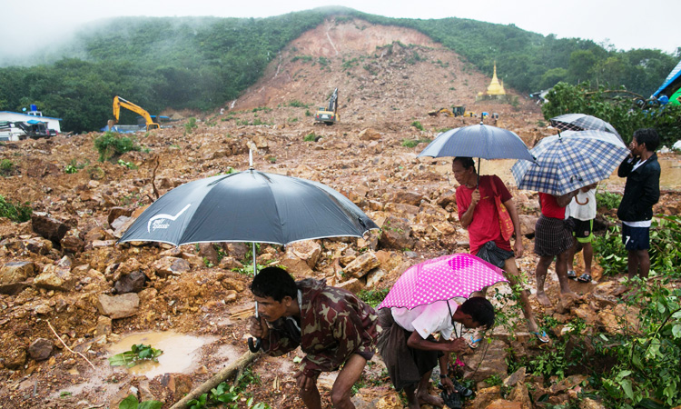 Myanmar landslide kills 34, scores missing