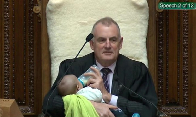 New Zealand’s speaker babysits MP’s newborn during parliamentary debate