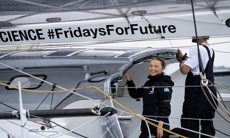 Teen activist sails across Atlantic to go to climate meeting