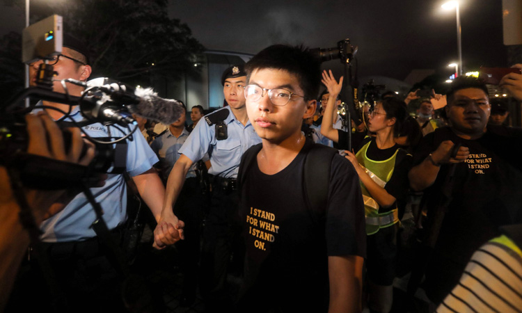 Hong Kong democracy activist Joshua Wong arrested