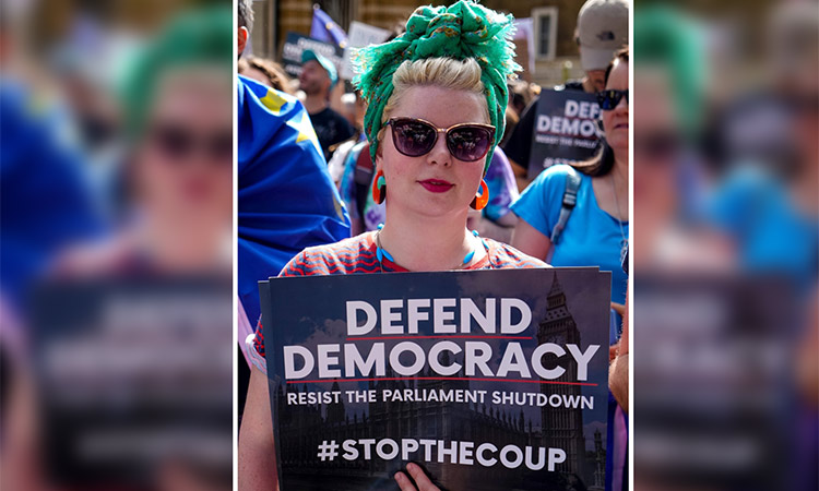 Thousands protest against British PM Johnson’s Brexit ‘coup’ move