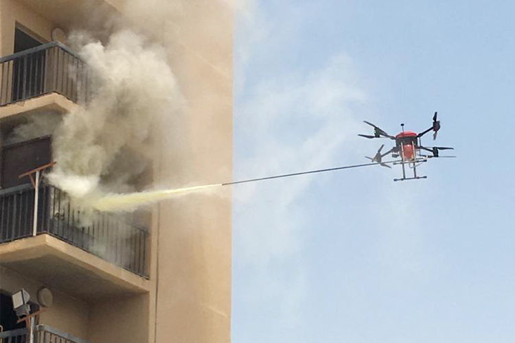 Video: UAE tests drone for dousing fire in highrise apartments