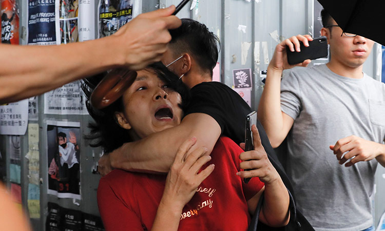 Fights break out as Hong Kong's polarisation deepens