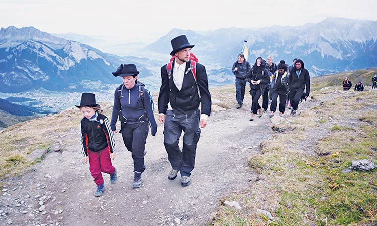 Dozens of people march for lost glacier