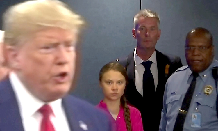 VIDEO: Greta Thunberg gives Trump a defiant look at UN