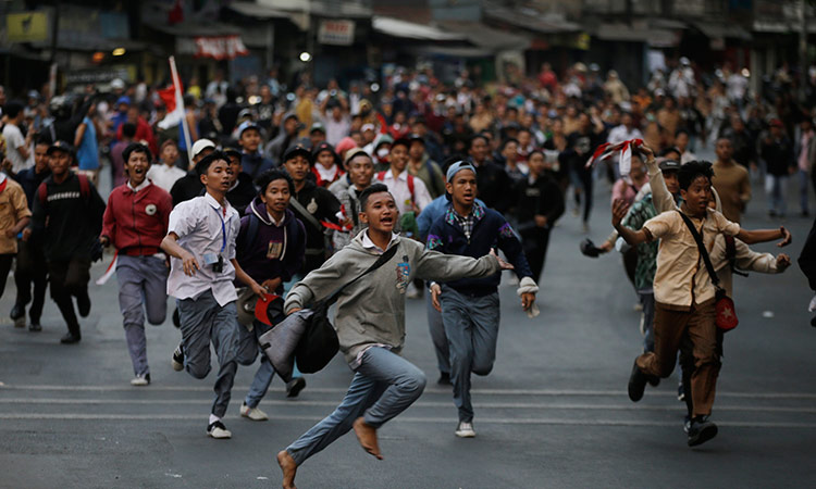 Indonesian riot police clash with student protesters