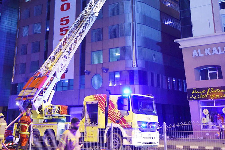 VIDEO: Sharjah Civil Defence put out fire in residential tower block in Al Majaz area