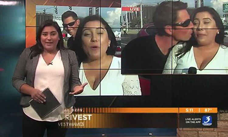 VIDEO: Man charged after kissing TV reporter live on air