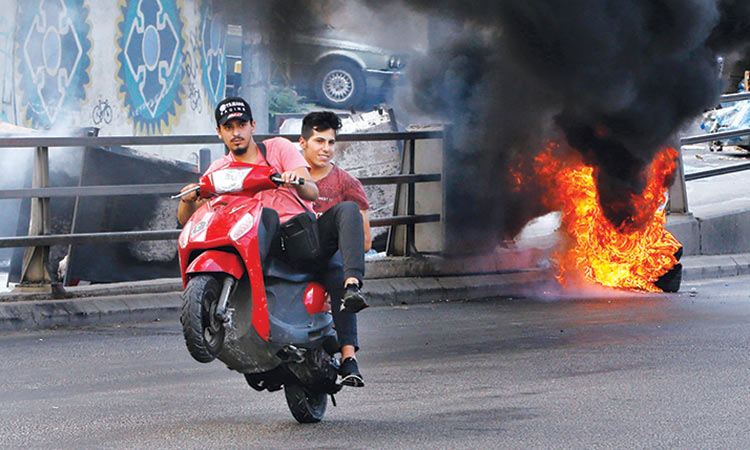 Hundreds of Lebanese protest over deteriorating economy