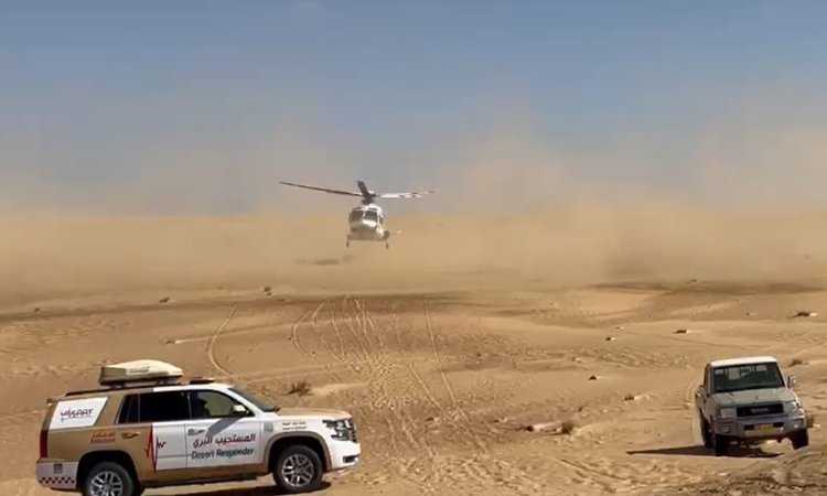 Injured Emirati airlifted following traffic accident in Sharjah desert