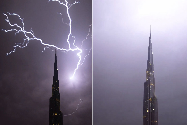 VIDEO: Sheikh Hamdan shares video of lightning over Burj Khalifa 