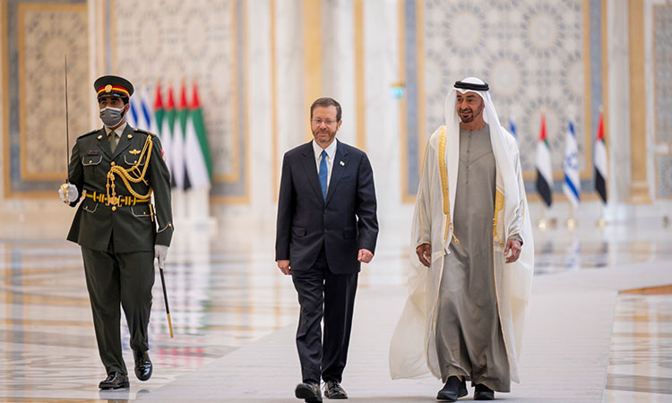 Mohamed Bin Zayed, President of Israel review prospects of cooperation, regional developments 