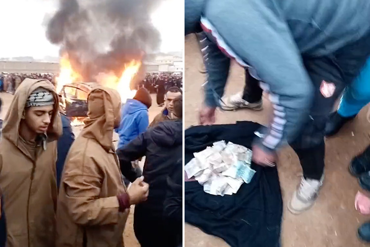 VIDEO: Merchants collect cash and give it to their colleague who lost his car to a fire in Algeria