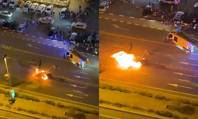 VIDEO: Sharjah Civil Defence teams douse fire in vehicle