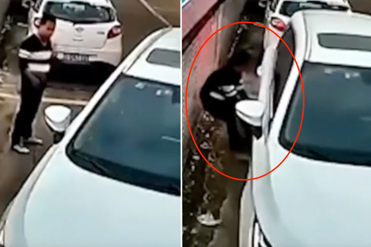 VIDEO: Motorist gives up trying to park, literally pulls car to position with bare hands 