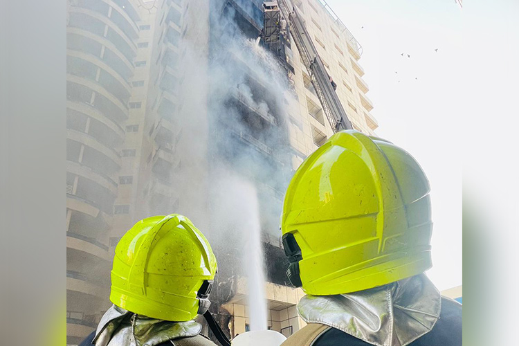 Dubai Civil Defence controls fire in 14-storey residential tower