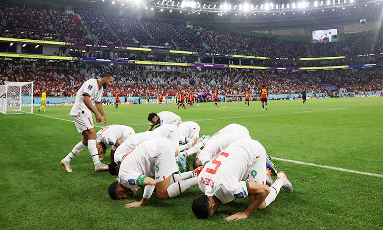 Sheikh Mohammad congratulates Morocco football team on their World Cup victory over Belgium