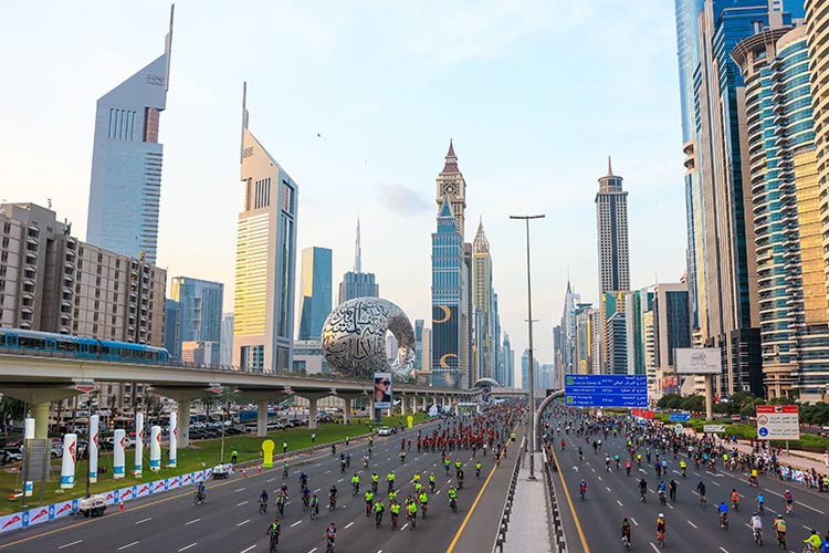 Sheikh Zayed Road turns into giant cycling track for Dubai Ride