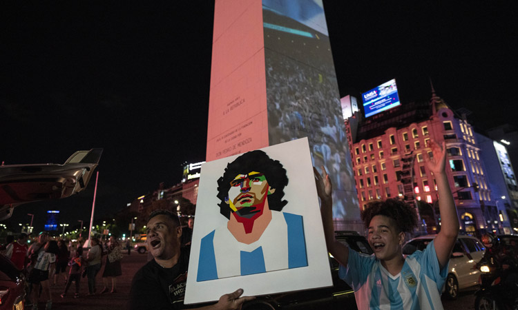 Maradona is cheering Messi from heaven, chant Argentina fans